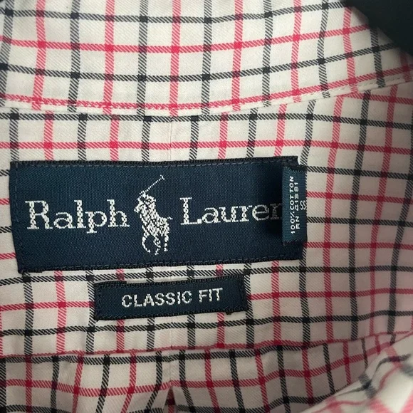 Ralph Lauren Men's Red and White Plaid Shirt - Picture 3 of 3